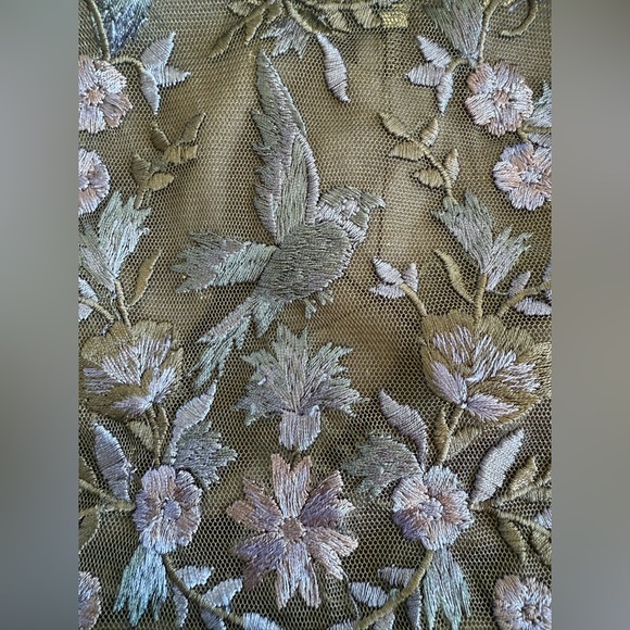 Needle & Thread Black & Purple Floral Embroidered Tulle Midi Cocktail Dress 4 - Picture 10 of 11